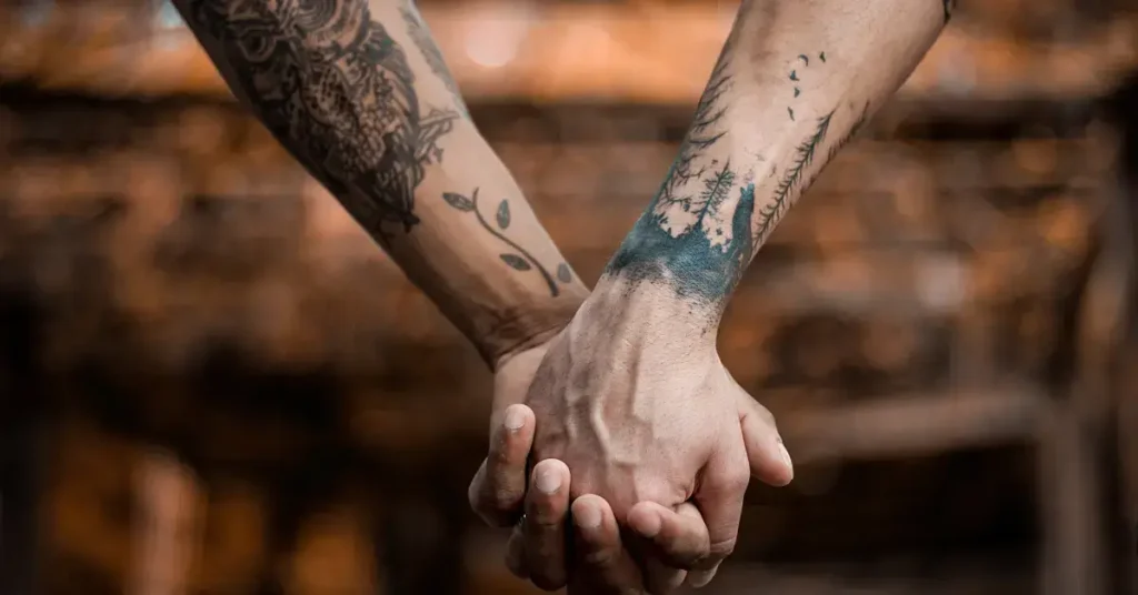 beauty and beast couple tattoos