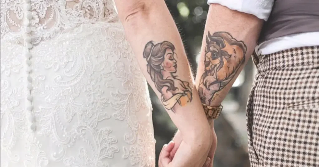Beauty and the Beast disney couple tattoos
