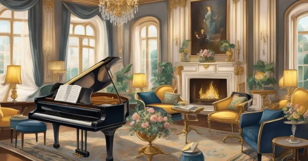 living room of old money couple